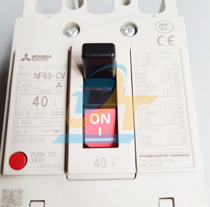 Cầu dao điện MCCB (khối) Mitsubishi NF63-CV 3P 40A 5kA  MITSUBISHI | Giá rẻ nhất - Công Ty TNHH Thương Mại Dịch Vụ Đạt Tâm