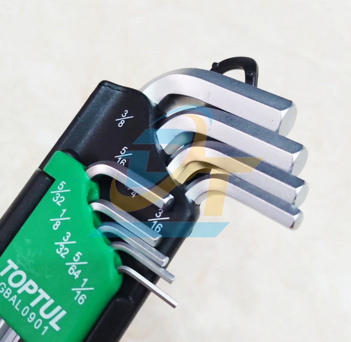 Bộ lục giác đầu bi hệ inch 9 cây 1/16-3/8" Toptul GBAL0901  TOPTUL | Giá rẻ nhất - Công Ty TNHH Thương Mại Dịch Vụ Đạt Tâm