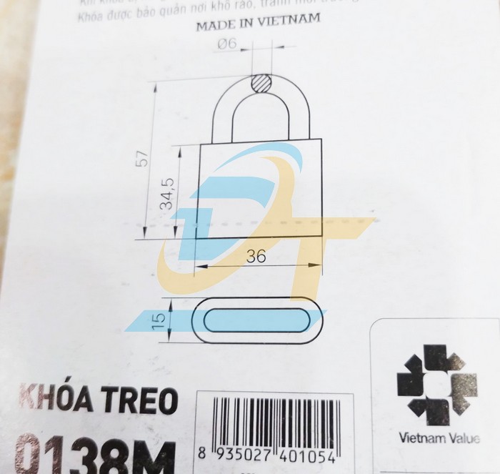 Khóa treo đồng 4F Việt Tiệp 0138M  VietTiep | Giá rẻ nhất - Công Ty TNHH Thương Mại Dịch Vụ Đạt Tâm