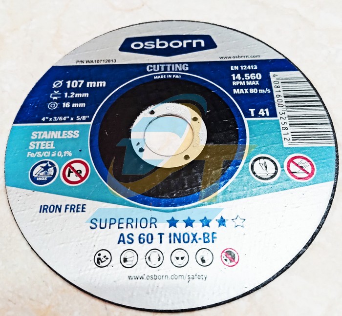 Đá cắt AS 60 T INOX-BF Osborn 107x1.2x16mm  OSBORN | Giá rẻ nhất - Công Ty TNHH Thương Mại Dịch Vụ Đạt Tâm