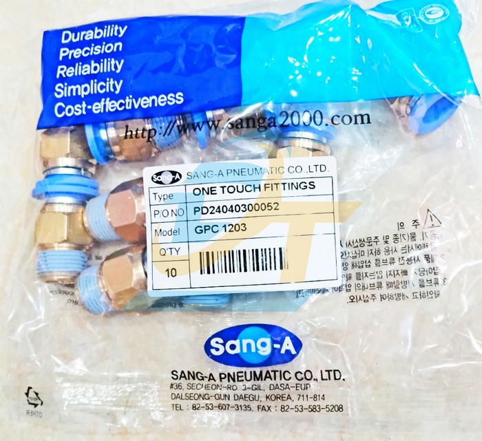 Đầu nối hơi thẳng ren ngoài 17 ống 12 Sang-A GPC1203  SANG-A | Giá rẻ nhất - Công Ty TNHH Thương Mại Dịch Vụ Đạt Tâm