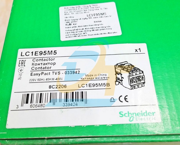 Khởi động từ 3P 95A 220V Schneider LC1E95M5  SCHNEIDER | Giá rẻ nhất - Công Ty TNHH Thương Mại Dịch Vụ Đạt Tâm