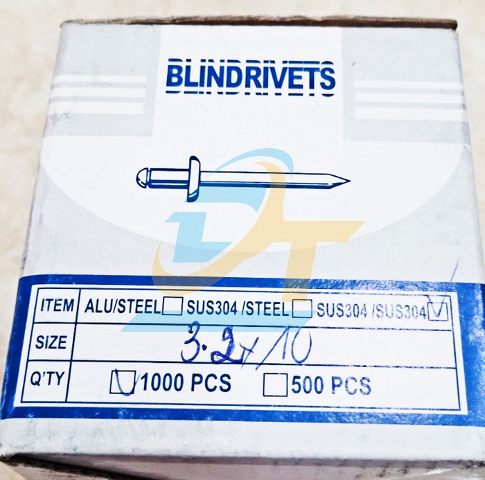 Đinh rive inox 304 (Đinh tán, Đinh rút) 3.2x10mm  VietNam | Giá rẻ nhất - Công Ty TNHH Thương Mại Dịch Vụ Đạt Tâm