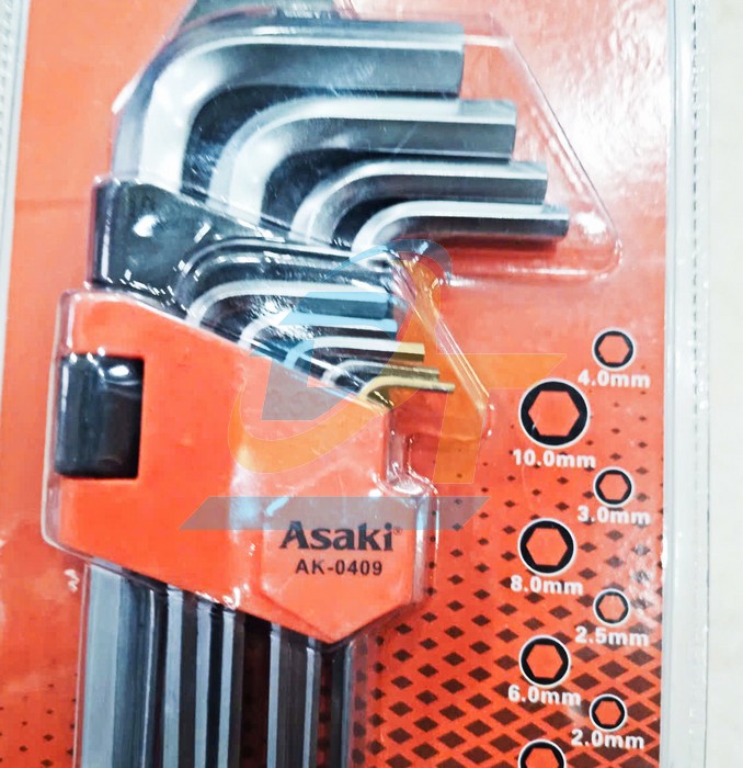 Bộ lục giác bi xi mờ 9 cây 1.5-10mm Asaki AK-0409 AK-0409 Asaki | Giá rẻ nhất - Công Ty TNHH Thương Mại Dịch Vụ Đạt Tâm