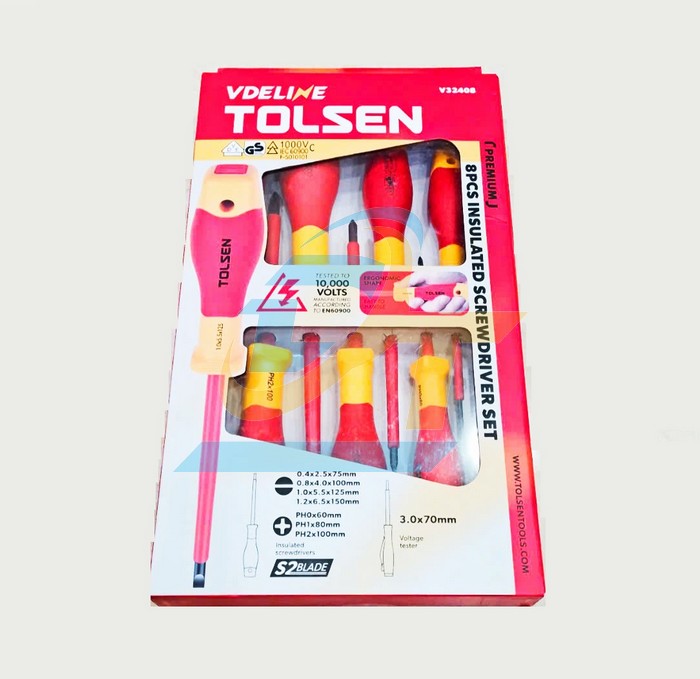 Bộ tua vít cách điện 8 cây 1000V Tolsen V32408  Tolsen | Giá rẻ nhất - Công Ty TNHH Thương Mại Dịch Vụ Đạt Tâm