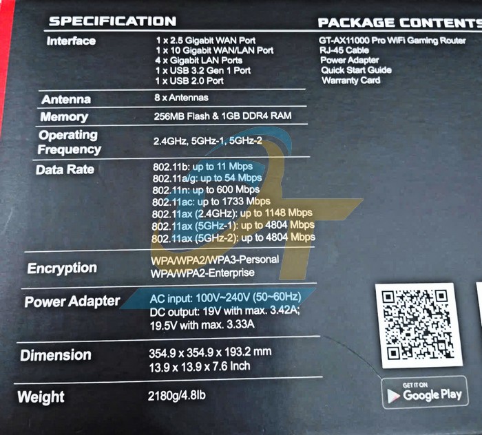 Router WiFi 6 ROG Rapture Asus GT-AX11000 Pro  ASUS | Giá rẻ nhất - Công Ty TNHH Thương Mại Dịch Vụ Đạt Tâm