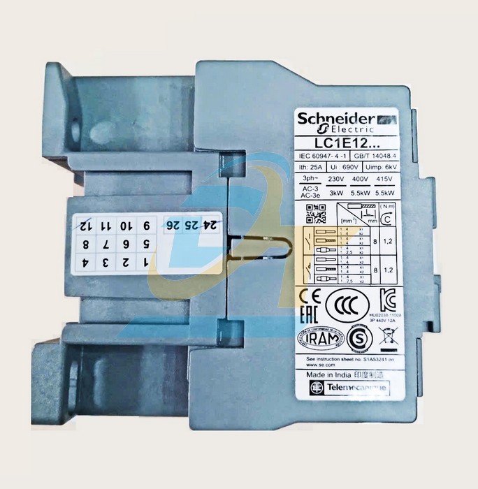 Khởi động từ 3P 12A 220V 1NO Schneider LC1E1210M5  SCHNEIDER | Giá rẻ nhất - Công Ty TNHH Thương Mại Dịch Vụ Đạt Tâm