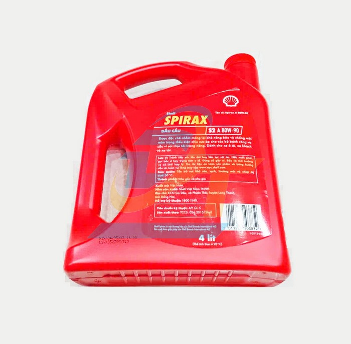 Dầu cầu hộp số Shell Spirax S2 A 80W-90 4L  Shell-Spirax | Giá rẻ nhất - Công Ty TNHH Thương Mại Dịch Vụ Đạt Tâm