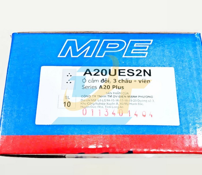 Ổ cắm đôi 3 chấu đế liền 16A MPE A20UES2N  MPE | Giá rẻ nhất - Công Ty TNHH Thương Mại Dịch Vụ Đạt Tâm