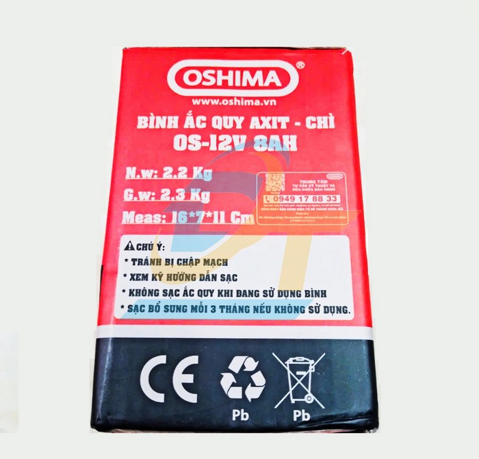 Ắc quy cho bình phun thuốc trừ sâu Oshima OS-12V 8AH  OSHIMA | Giá rẻ nhất - Công Ty TNHH Thương Mại Dịch Vụ Đạt Tâm