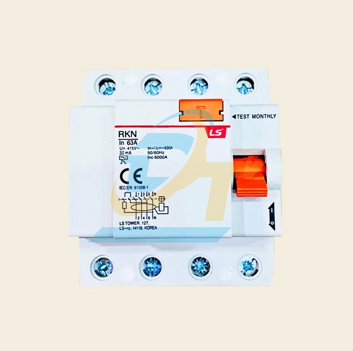 Cầu dao chống giật RCCB LS RKN 3P+N 63A 6kA  LS | Giá rẻ nhất - Công Ty TNHH Thương Mại Dịch Vụ Đạt Tâm