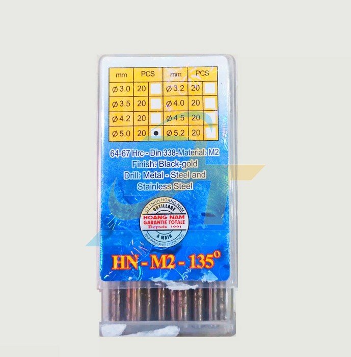 Mũi khoan inox đen vàng Hoàng Nam HN-M2-135 5mm  HOANGNAM | Giá rẻ nhất - Công Ty TNHH Thương Mại Dịch Vụ Đạt Tâm