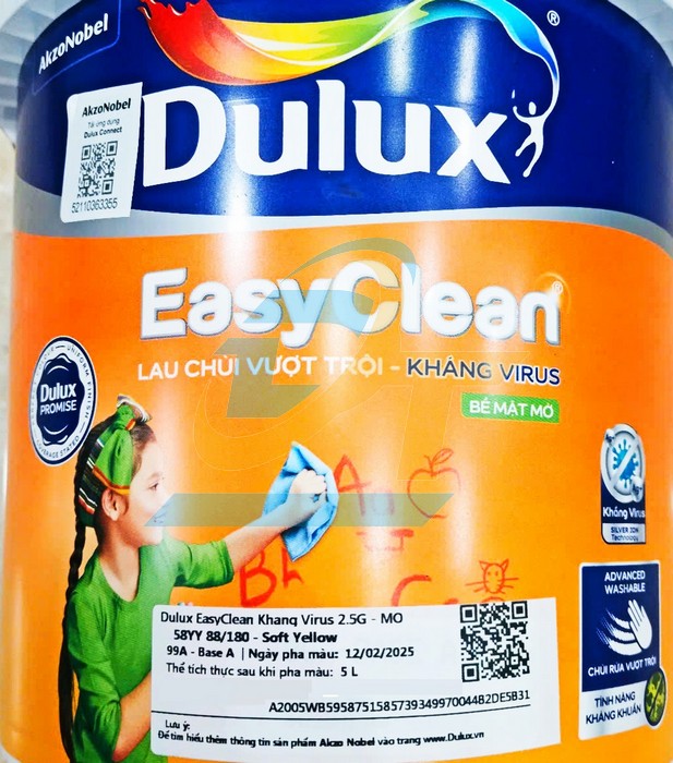 Sơn nước trong nhà Dulux EasyClean kháng virus 99A Base A - Thùng 5 lít  Dulux | Giá rẻ nhất - Công Ty TNHH Thương Mại Dịch Vụ Đạt Tâm