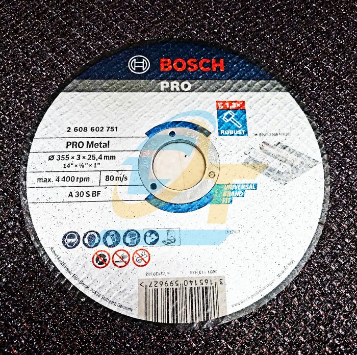 Đ&aacute; cắt 355x3x25.4mm Bosch 2608602751 2608602751 Bosch | Gi&aacute; rẻ nhất - C&ocirc;ng Ty TNHH Thương Mại Dịch Vụ Đạt T&acirc;m
