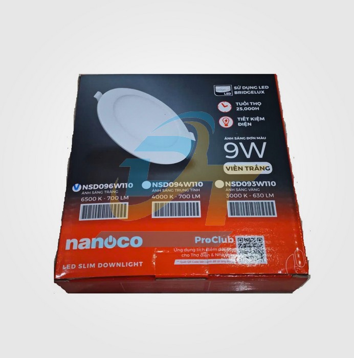B&oacute;ng LED &acirc;m trần 9W viền trắng NSD096W110 6500K  Nanoco | Gi&aacute; rẻ nhất - C&ocirc;ng Ty TNHH Thương Mại Dịch Vụ Đạt T&acirc;m